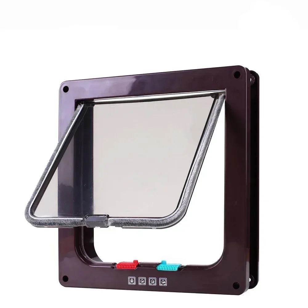 Nestify™ 4-Way Lock Pet Flap Door – ABS Plastic Door for Cats, Dogs & Kittens